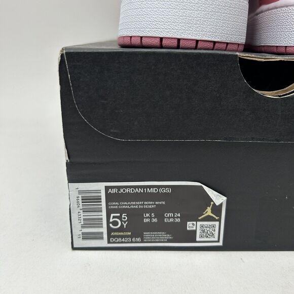 Nike Shoes Air Jordan 1 Retro Mid GS “Valentines Day/Coral Pink” 2023 - Picture 5 of 5